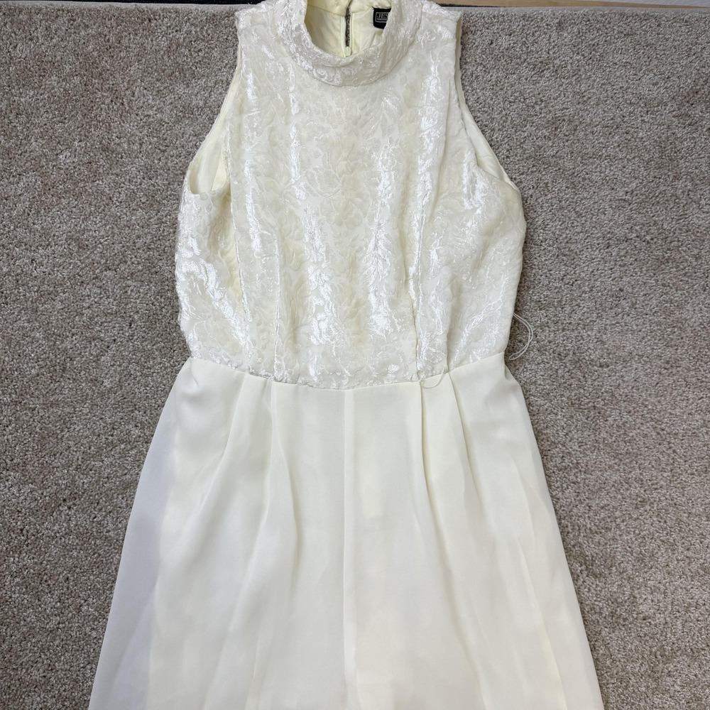 Vintage Jessica Howard Dress Womens 8 Floral High Neck Chiffon Maxi Wedding Gown